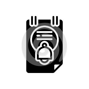 Black solid icon for Notice, attention and warning