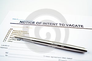 Notice of intent to vacate letter photo