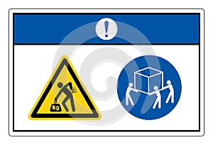 Notice Lift Hazard Use Three Person Lift Symbol Sign, Vector Illustration, Isolate On White Background Label. EPS10