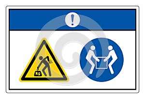 Notice Lift Hazard Use Two Person Lift Symbol Sign, Vector Illustration, Isolate On White Background Label. EPS10