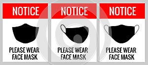 Notice Please Wear Face Mask