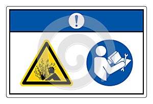 Notice Pressurized Device Read Technical Manual Before Servicing Symbol Sign, Vector Illustration, Isolate On White Background
