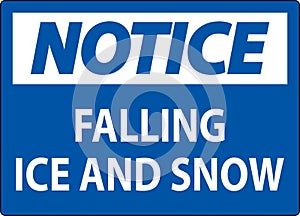 Notice Sign Falling Ice And Snow