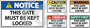 Notice Sign, Gate Must Be Kept Locked