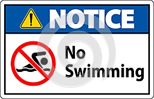 Notice Sign No Swimming