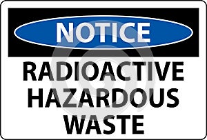 Notice Sign Radioactive Hazardous Waste