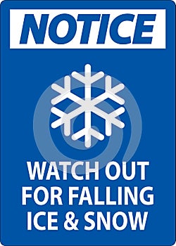 Notice Sign Watch Out For Falling Ice And Snow