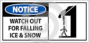 Notice Sign Watch Out For Falling Ice And Snow