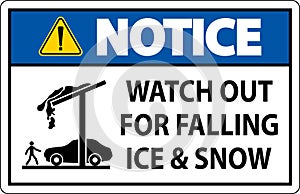 Notice Sign Watch Out For Falling Ice And Snow