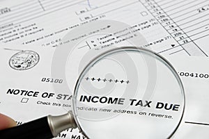 Notice of state income Tax due