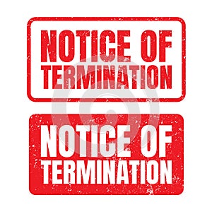 notice of termination, lay off, terminated stamp grunge texture