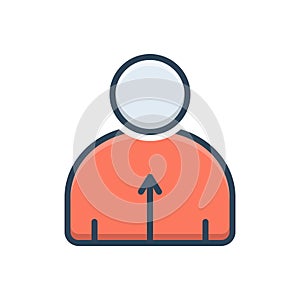 Color illustration icon for Noticeable, observable and noticeable photo