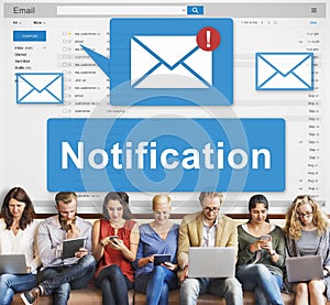 Notification Alert Digital Icon Internet Network Concept