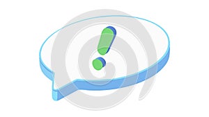 Notification Alert Icon with Exclamation Mark Bubble, vector design Generative AI