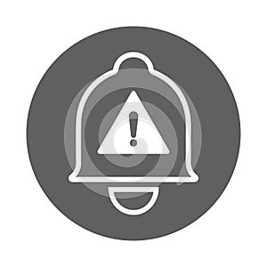 Notification, alert, reminder icon. Gray vector sketch.