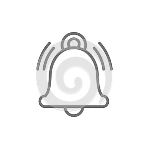 Notification bell, alarm, service handbell line icon.