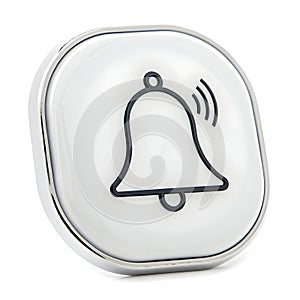 Notification bell icon isolated on white background photo