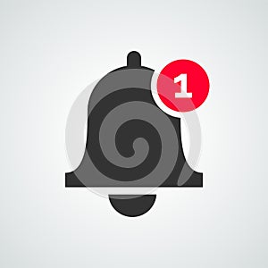 Notification bell icon vector inbox message