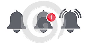 Notification bell icon vector inbox message photo