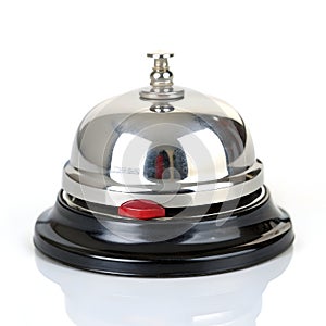 Notification bell reminder alert isolated on white background photo