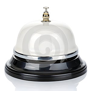Notification bell reminder alert isolated on white background photo