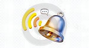 Notification Bell with Signal Waves