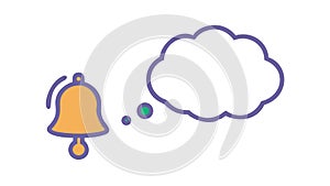 Notification Bell with Speech Bubble for Alerts and Messages, vector design Generative AI