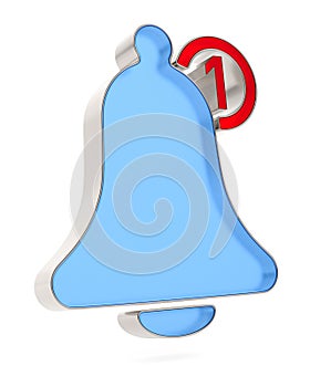 Notification bell on white background. Isolated 3D illustration