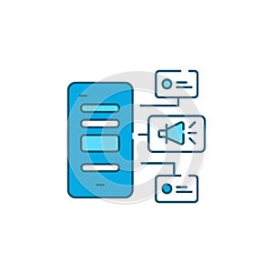 Notification configuration color line icon.