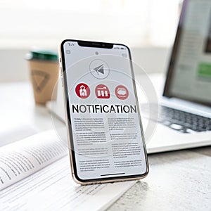 Notification isolated on white background