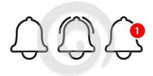 Notification message bell vecor line icon