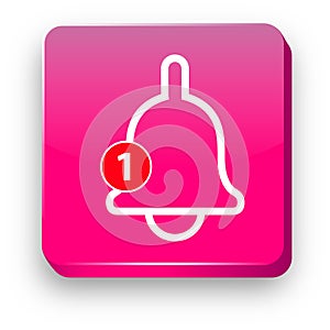Notification message bell vector line icon 3d.