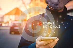 Notification about second wave of covid-19 on smart phone