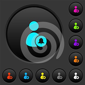 Notify user dark push buttons with color icons