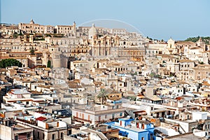 Noto baroque city panoramic view, Sicily, Italy
