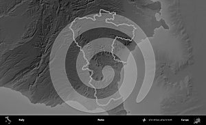 Noto outlined, Italy. Grayscale
