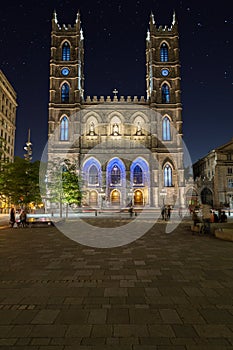 Notre-Dame Basilica in Montreal at Night