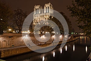 Notre Dame Cathedral at Night