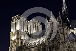 Notre-Dame cathedral by night