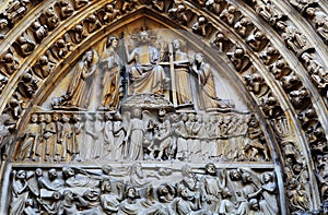 Notre Dame Cathedral Paris Central Portal Last Judgment