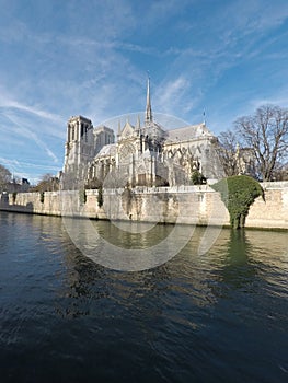 Notre Dame Cathedral seen from across the Siene