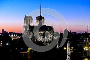 Notre Dame Cathedral at sunset - Paris - France