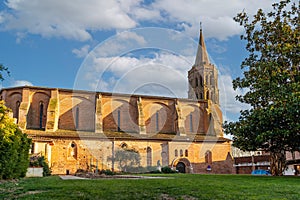 Notre-Dame-de-la-Jonquière church, in the Toulouse style, in Lisle sur Tarn, in the Tarn, in Occitanie, France
