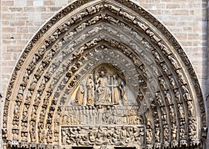 Notre Dame de Paris Cathedral: Architectural details. Paris, France
