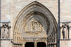 Notre Dame de Paris Cathedral: Architectural details. Paris, France