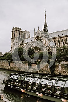 Notre-Dame de Paris Cathedral building and tower before fire, Paris