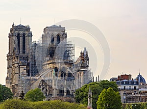 Notre Dame de Paris Cathedral After The Fire on 15 April 2019 photo
