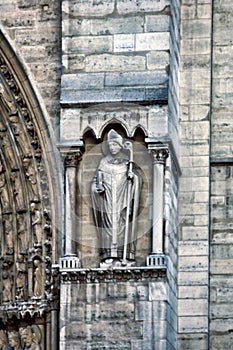Notre Dame de Paris Cathedral Gothic style. Architectural details