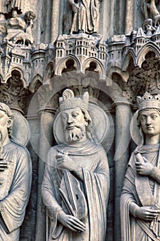 Notre Dame de Paris Cathedral Gothic style. Architectural details