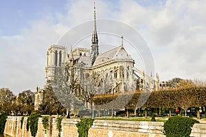 Notre Dame de paris Church cathedral, Photo image a Beautiful panoramic view of Paris Metropolitan City